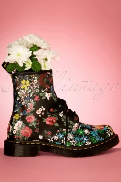 Dr. Martens 1460 Pascal Floral Mash Up Backhand Laarzen In Zwart>Vrouwen Booties & Laarzen