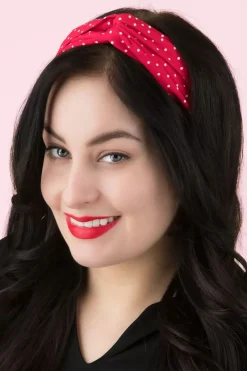 Banned Retro Adelaide Polkadot Elastische Haarband In Rood>Vrouwen Haaraccessoires