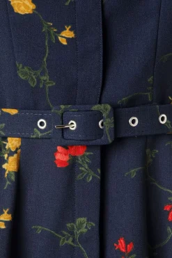 Collectif Clothing Alberta Bloom Floral Jurk In Marineblauw><noscript><img width=