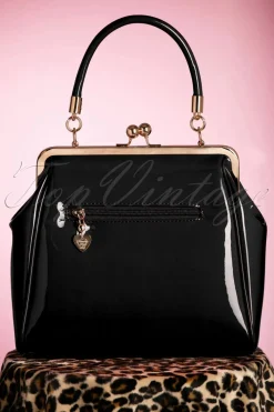 Banned Retro Amerikaanse Vintage Patenttas In Zwart><noscript><img width=