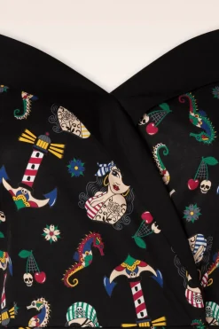 Banned Retro Anker Pin-Up Penciljurk In Zwart>Vrouwen Strakke Jurken