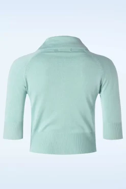 Banned Retro April Cardigan Met Korte Mouwen In Aqua Blauw>Vrouwen Vestjes