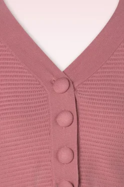 Vixen Ariane Getextureerd Gebreid Cropped Vest In Roze><noscript><img width=