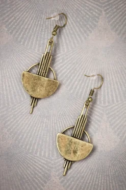 Lovely Art Deco Koperen Oorbellen In Goud>Vrouwen Sieraden