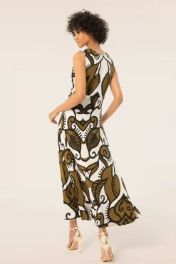 Surkana Aubrey Maxi Jurk In Khaki><noscript><img width=