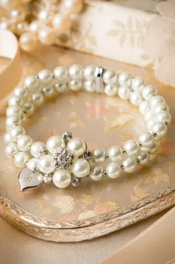 Lovely Audrey Creme Parelarmband>Vrouwen Sieraden