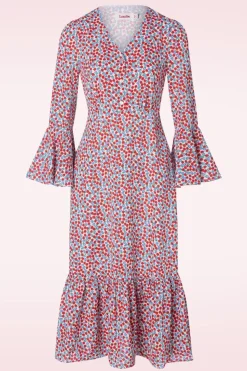 Louche Bathilde Strawberry Fields Midi Jurk In Multi>Vrouwen Plus Size Jurken