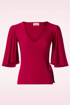Vintage Chic for Topvintage Belle Slinky Top In Rood>Vrouwen Truitjes