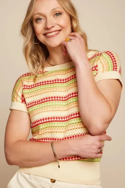 King Louie Boatneck Boyd Top In Creme>Vrouwen Truitjes
