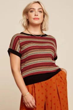 King Louie Boatneck Boyd Top In Zwart>Vrouwen Truitjes