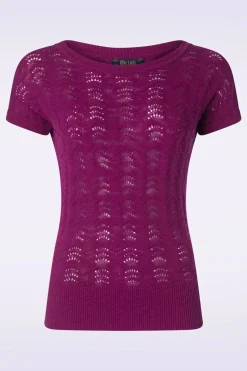 King Louie Boatneck Top Scallop In Levendig Paars>Vrouwen Truitjes