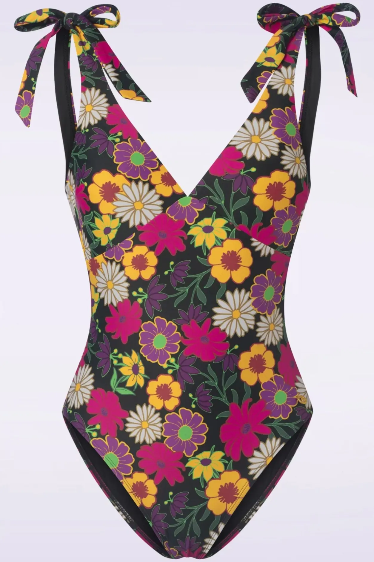 TC Beach Bow Flower Power Badpak In Zwart>Vrouwen Badpakken