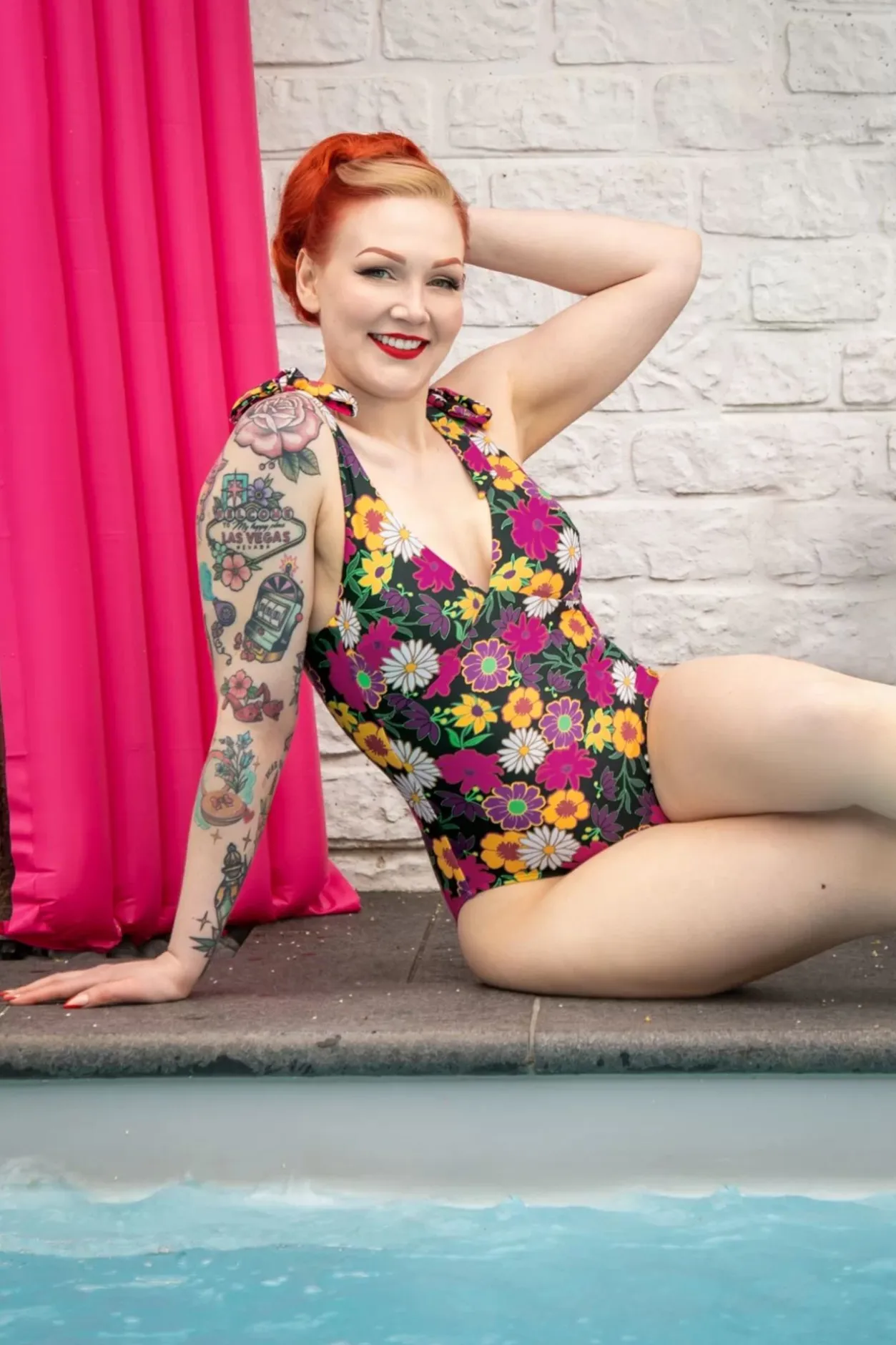 TC Beach Bow Flower Power Badpak In Zwart>Vrouwen Badpakken