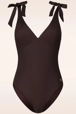TC Beach Bow Rib Badpak In Chocolade>Vrouwen Badpakken
