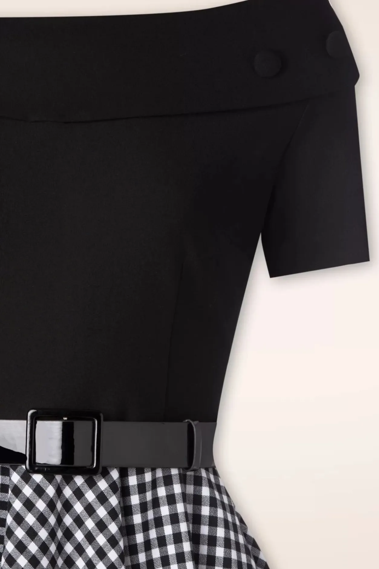 Glamour Bunny Brigitte Gingham Swing Jurk In Zwart En Wit>Vrouwen Swing Jurken