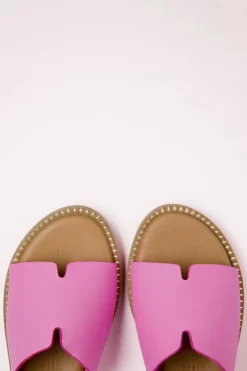 Tamaris Britt Lederen Slippers In Roze>Vrouwen Slippers