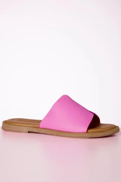 Tamaris Britt Lederen Slippers In Roze><noscript><img width=