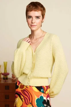 King Louie Cardi V Farfalle In Custard Geel>Vrouwen Vestjes