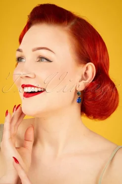 Day&Eve by Go Dutch Label Carol Oorbellen In Goud En Blauw>Vrouwen Sieraden