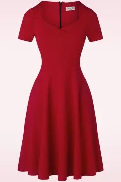 Vintage Chic for Topvintage Catrice Swing Jurk In Lipstick Rood>Vrouwen Plus Size Jurken