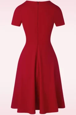 Vintage Chic for Topvintage Catrice Swing Jurk In Lipstick Rood>Vrouwen Plus Size Jurken