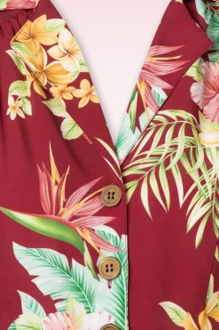 Rock N Romance Charlene Honolulu Blouse-Jurk In Bordeauxrood><noscript><img width=