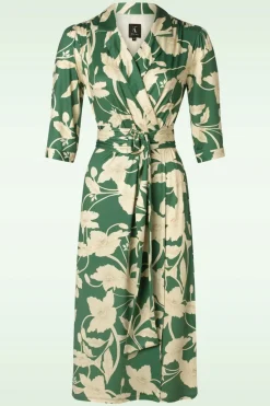 K-Design Charlotte Flower Jurk In Groen>Vrouwen Midi Jurken