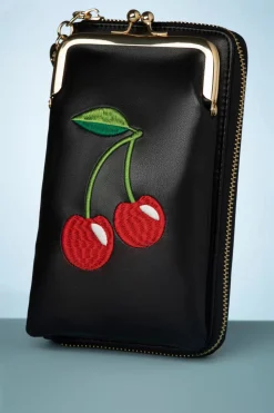 Banned Retro Cherry Pie Crossbody Telefoontasje In Zwart>Vrouwen Portemonnees