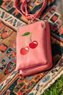 Banned Retro Cherry Pie Crossbody Telefoontasje In Koraalroze>Vrouwen Portemonnees