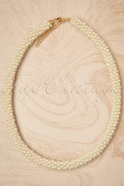 Topvintage Boutique Collection Chunky Parelketting In Ivoor>Vrouwen Sieraden