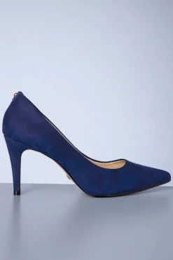 Parodi Shoes Claire Stiletto Pumps Van Nubuck In Navy>Vrouwen Pumps