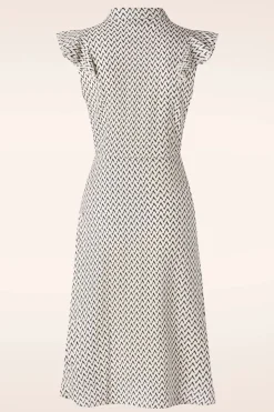 Vixen Crepe Flare Jurk In Creme><noscript><img width=