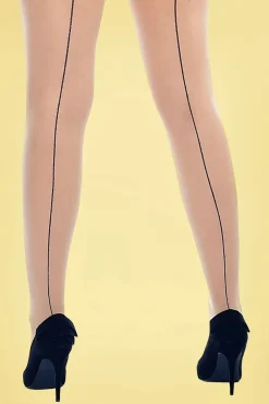 Pamela Mann Curvy Super Stretch Jive Panty In Neutraal Ivoor En Zwart>Vrouwen Panty's