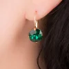 Lovely Cushion Cut Stone Oorbellen In Smaragdgroen>Vrouwen Sieraden