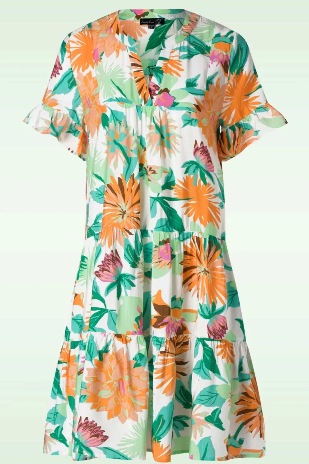 Smashed Lemon Dahlia Flower Jurk In Gebroken Wit>Vrouwen Plus Size Jurken