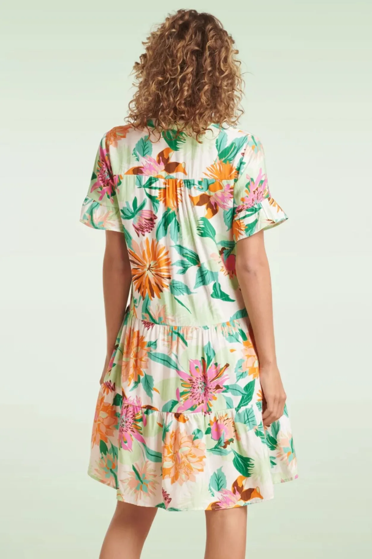 Smashed Lemon Dahlia Flower Jurk In Gebroken Wit>Vrouwen Plus Size Jurken