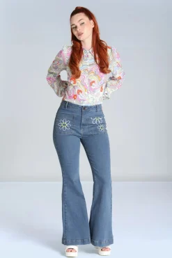 Bunny Daisy Flower Power Jeans In Licht Blauw>Vrouwen Broeken