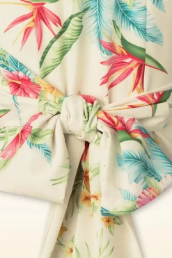 Rock N Romance Darla Wikkelblouse Met Korte Mouwen In Honolulu Naturel><noscript><img width=