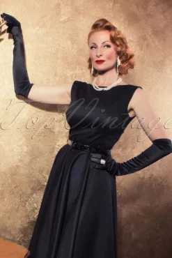 ZaZoo De Satijnen Chique Handschoenen In Zwart>Vrouwen Handschoenen