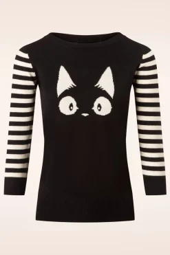 Mak Sweater Debbie Cat Gestreepte Trui In Zwart>Vrouwen Truitjes