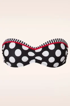 Belsira Debra Halterbikinitop Met Polkadotstrepen In Zwart En Wit>Vrouwen Bikini's