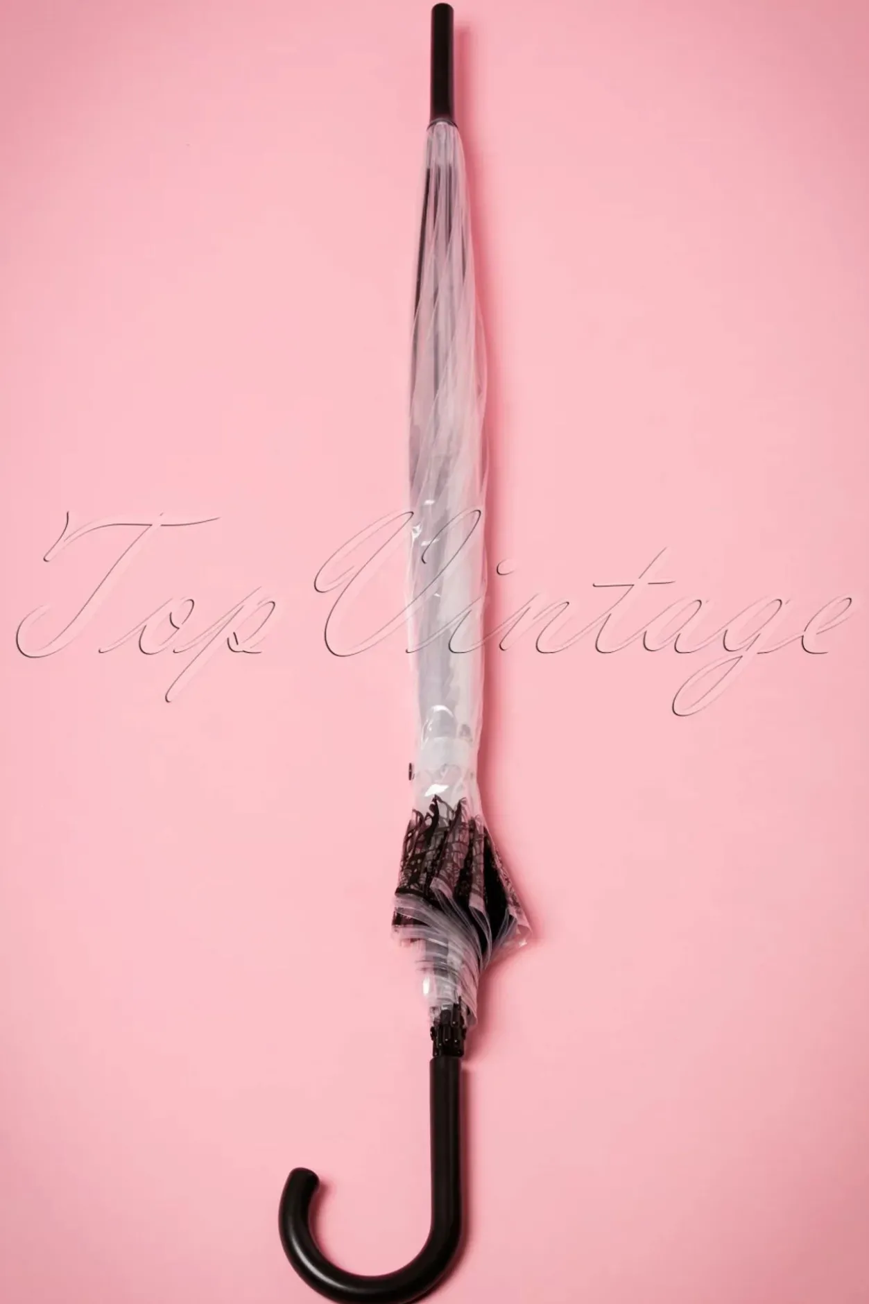 So Rainy Dentelle Flower Transparante Koepelparaplu In Zwart>Vrouwen Paraplu's