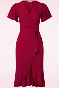 Vintage Chic for Topvintage Desiree Pencil Jurk In Rood>Vrouwen Plus Size Jurken