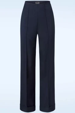 Glamour Bunny Business Babe Diadora Wijde Pantalon In Marineblauw><noscript><img width=