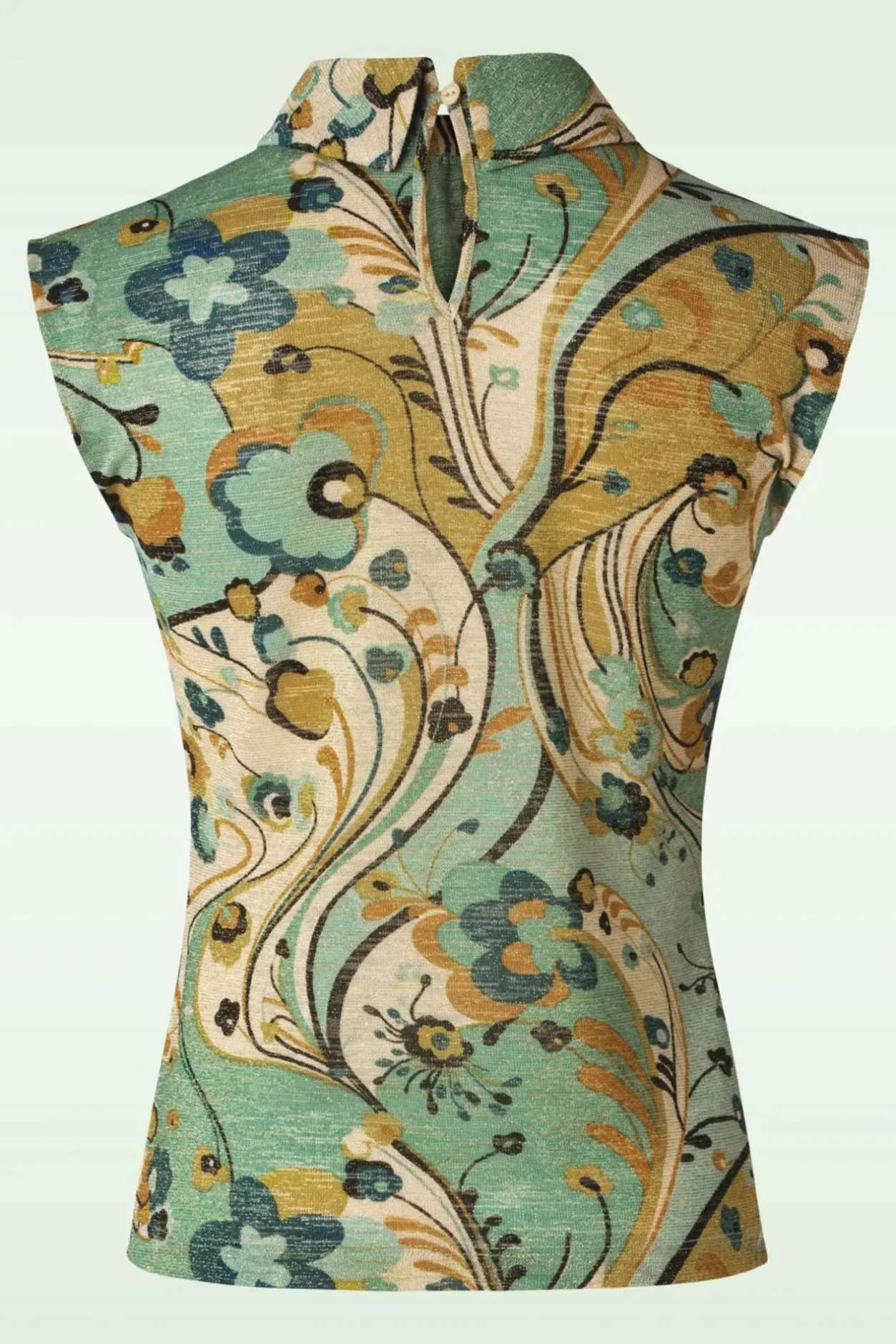 King Louie Dita Top Frenzy In Dusty Turquoise>Vrouwen Tops