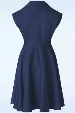Banned Retro Doll Swing Jurk In Marineblauw>Vrouwen Effen Jurken