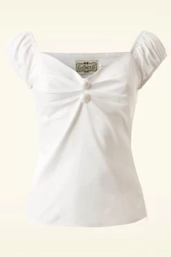 Collectif Clothing Dolores Top Carmen Wit>Vrouwen Tops