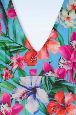 Vintage Chic for Topvintage Dory Tropical Pencil Jurk In Blauw><noscript><img width=