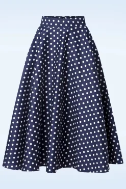 Banned Retro Dot Days Swing Rok In Navy>Vrouwen Rokken