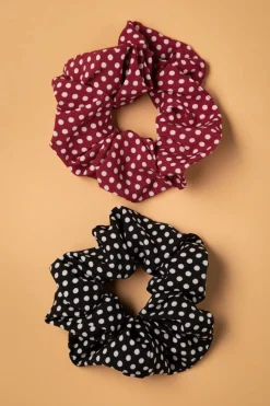Banned Retro Dotty Scrunchie In Zwart>Vrouwen Haaraccessoires